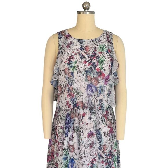 H&M Women's Floral Sleeveless Maxi Dress Multicolor Size 10 - Picture 4 of 9